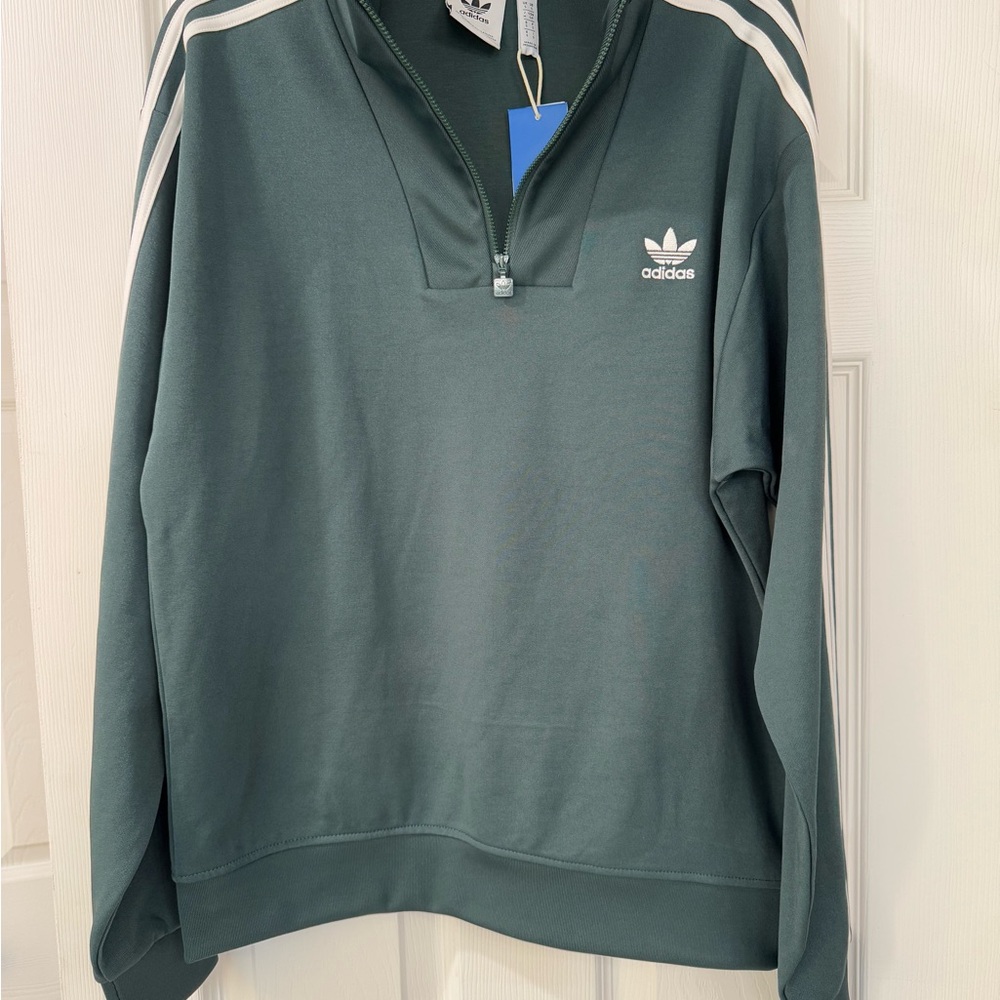 🏃🏻‍♂️🆕Adidas Green Quarter Zip, Small🏃🏻‍♂️
